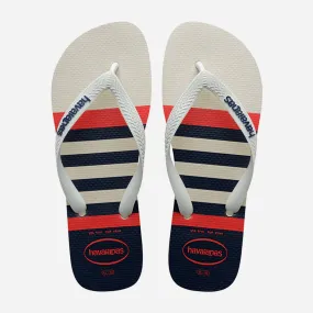 Havaianas Top Nautical Flip Flops - White/White/Navy