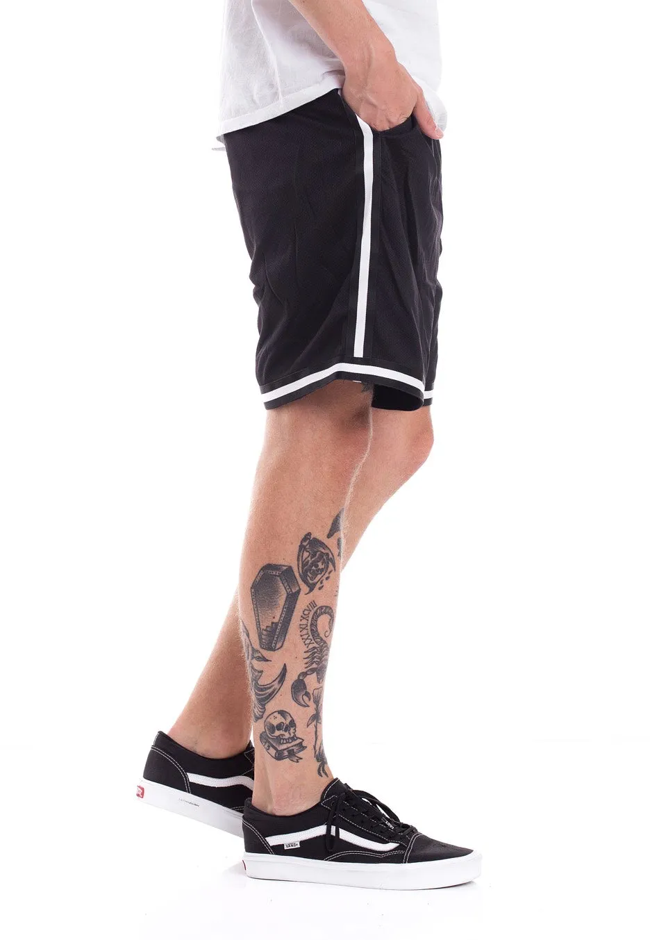 Impericon - Plain White Striped  - Shorts