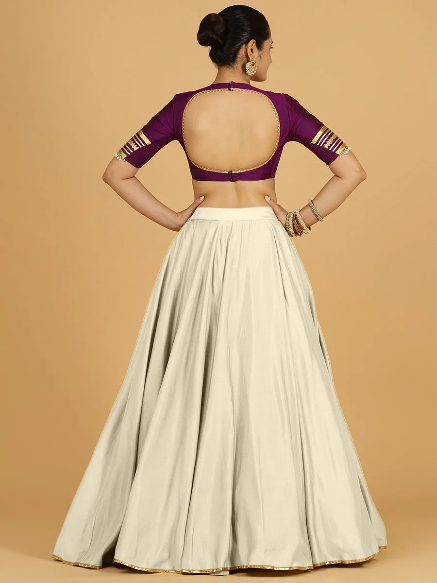 Jhalak x Tyohaar | Ivory Panelled Lehenga Skirt