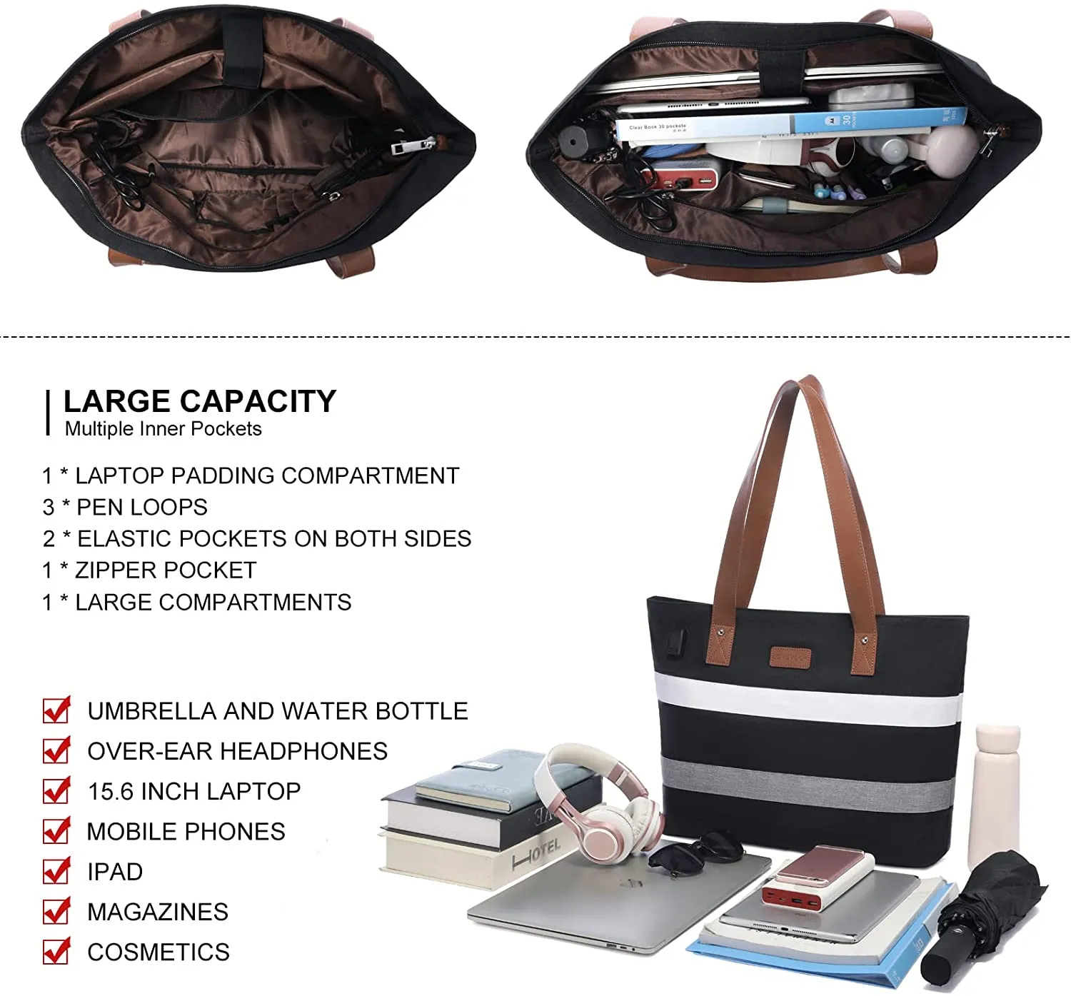 Laptop Shoulder Work Tote Bag