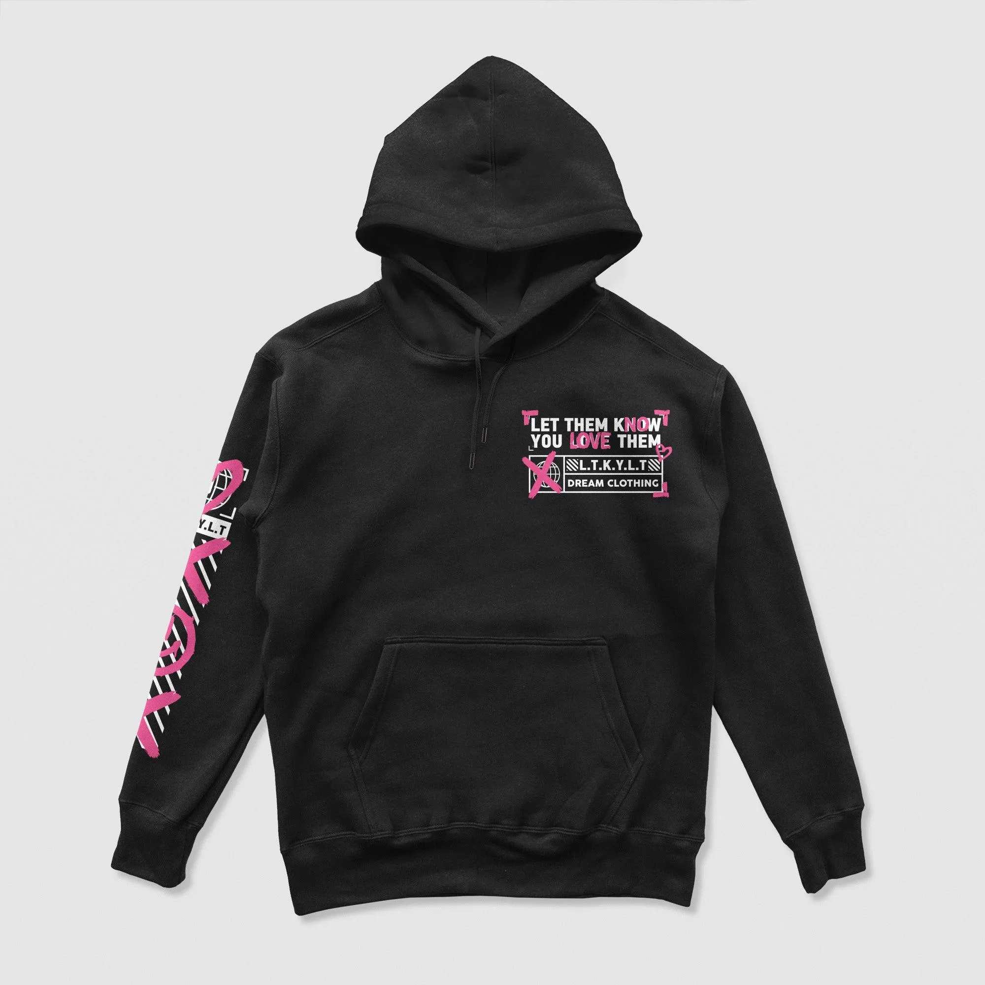 Let Them Know You Love Them No Love Hoodie (Black & Pink)