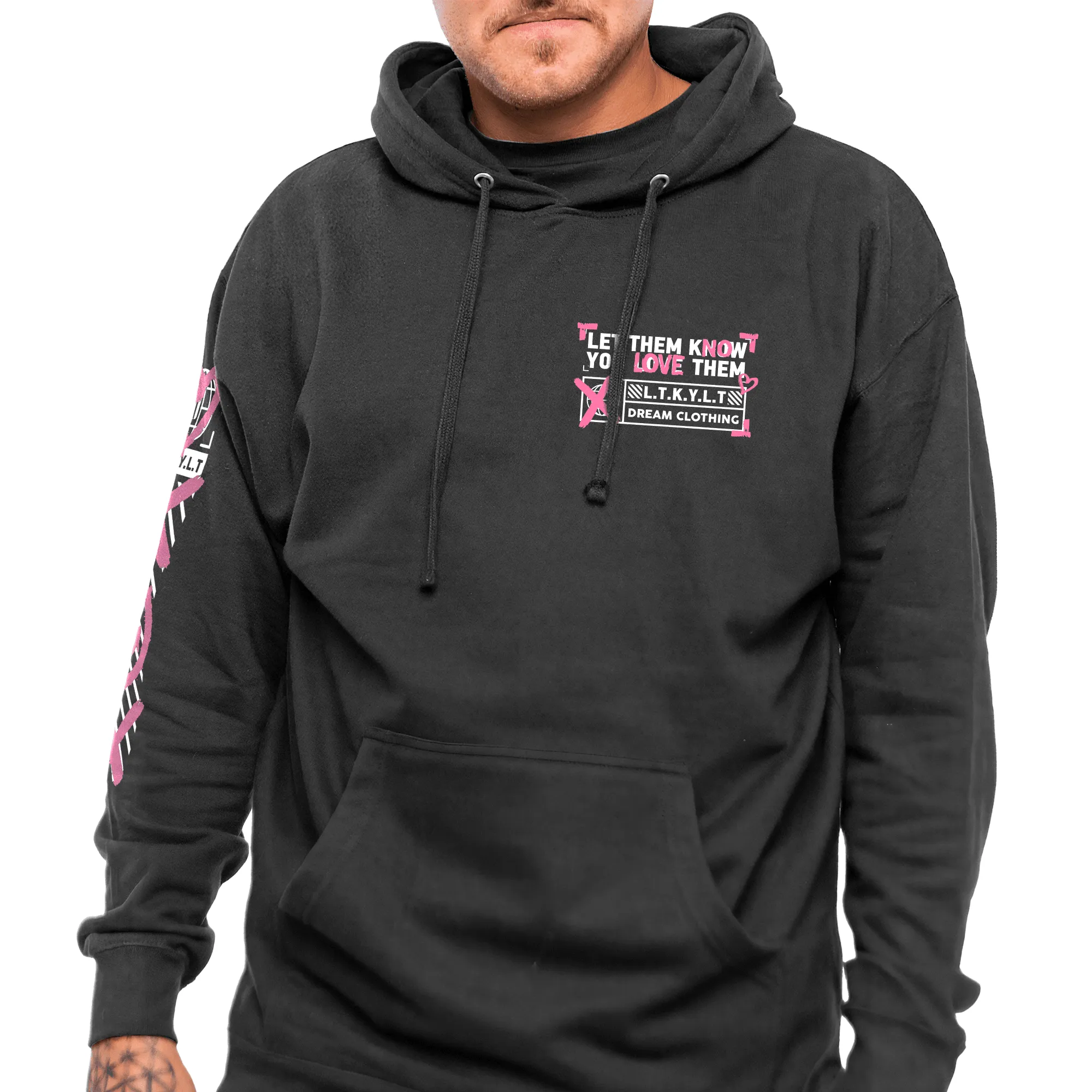 Let Them Know You Love Them No Love Hoodie (Black & Pink)