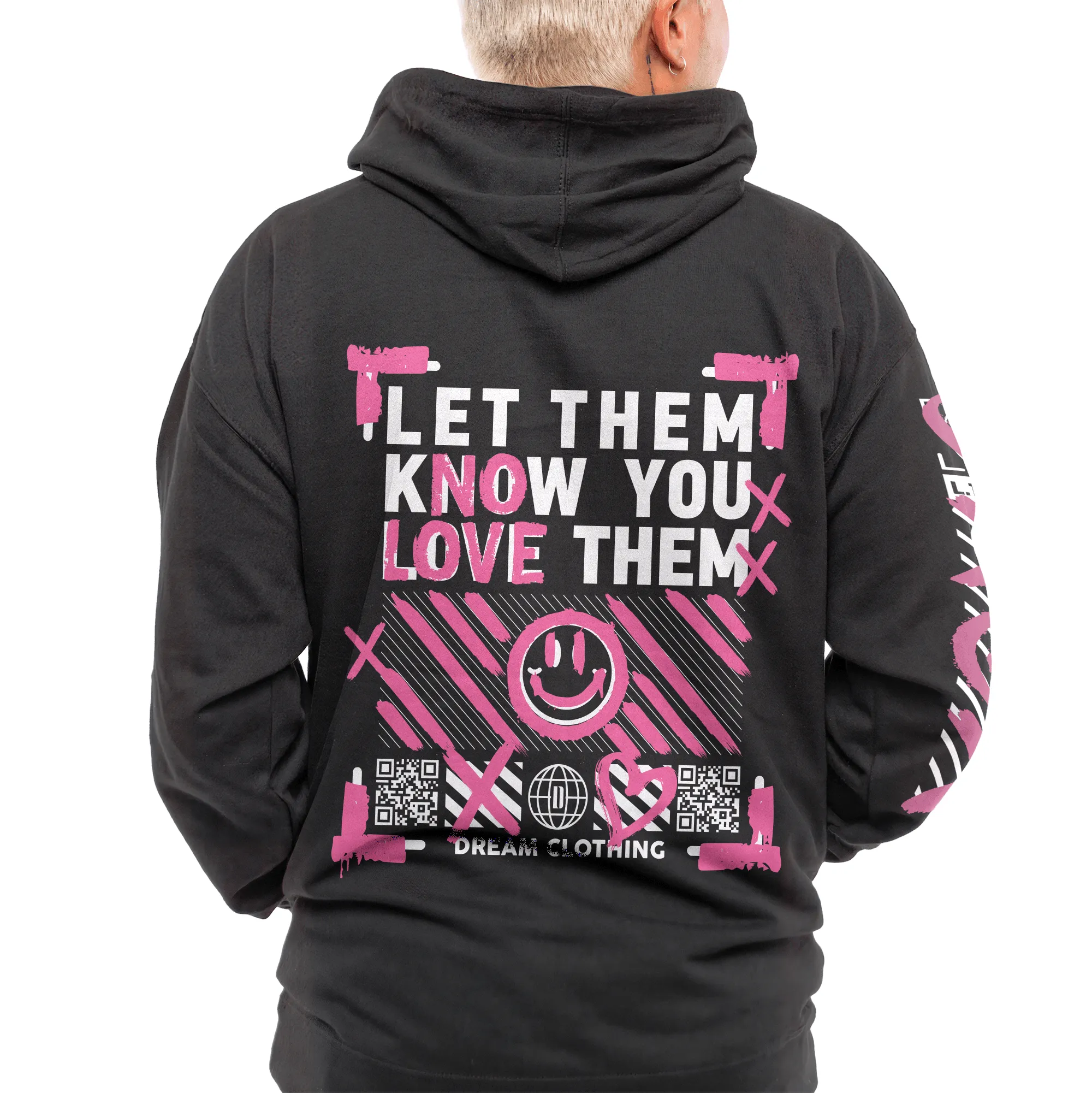 Let Them Know You Love Them No Love Hoodie (Black & Pink)