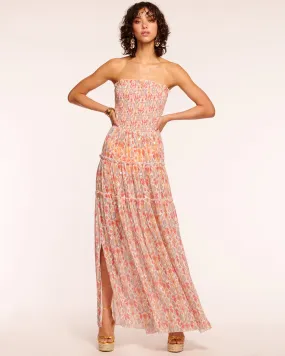 Leta Smocked Strapless Coverup Maxi Dress