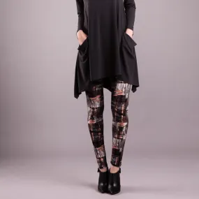 Long Legging Multi Grey Print