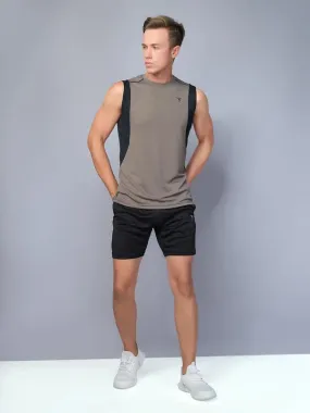 Men Colorblock Slim Fit Crew Neck Innerwear Vest with TECHNO COOL