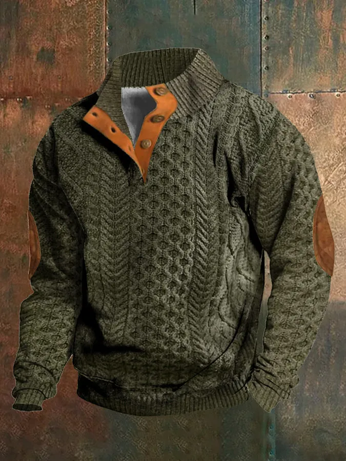 Men's 3D Digital Series Printed Long Sleeve Casual Sweater