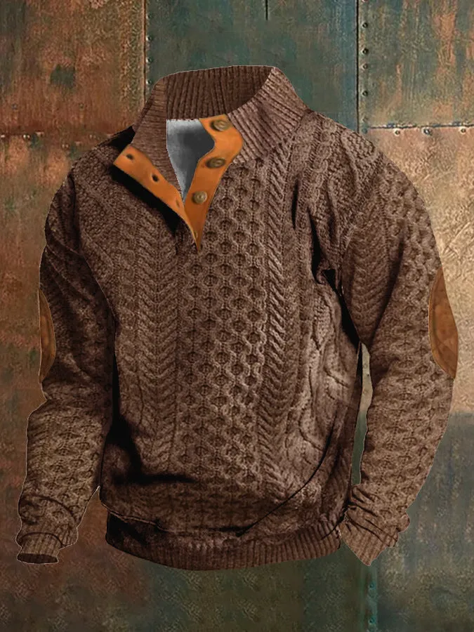 Men's 3D Digital Series Printed Long Sleeve Casual Sweater