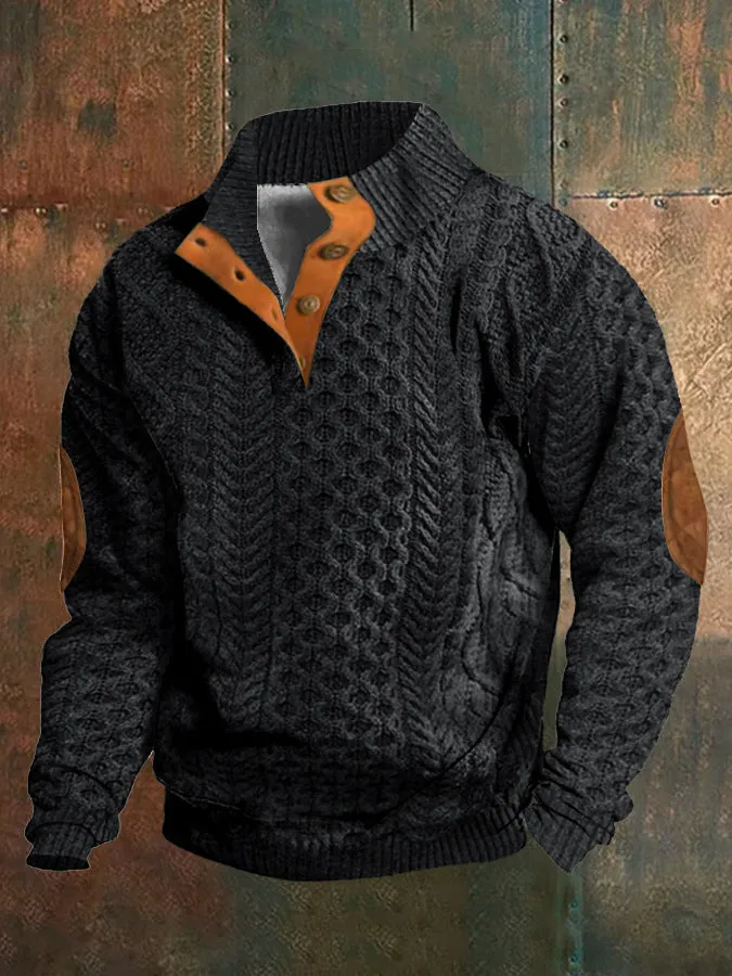 Men's 3D Digital Series Printed Long Sleeve Casual Sweater