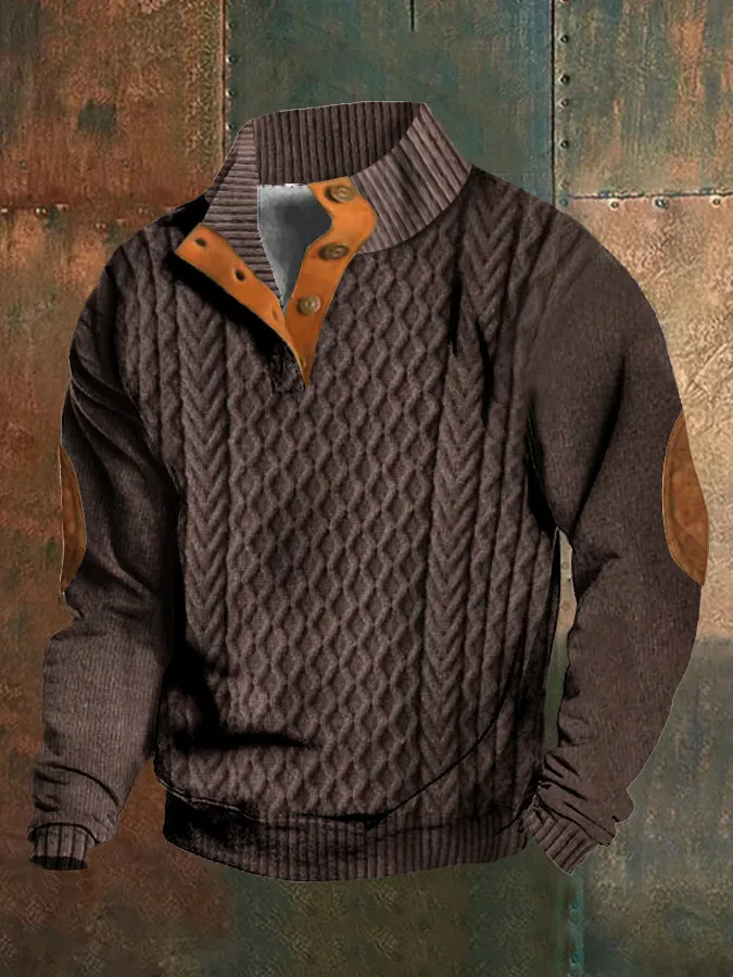 Men's 3D Digital Series Printed Long Sleeve Casual Sweater