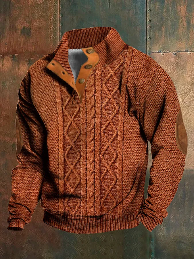 Men's 3D Digital Series Printed Long Sleeve Casual Sweater
