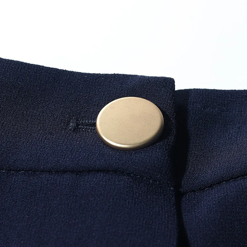Navy Triacetate A-Line Skort