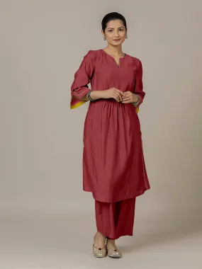 Nimrat x Rozaana | A Line Kurta in Scarlet Red with Thread Work | Coords or Only Kurta