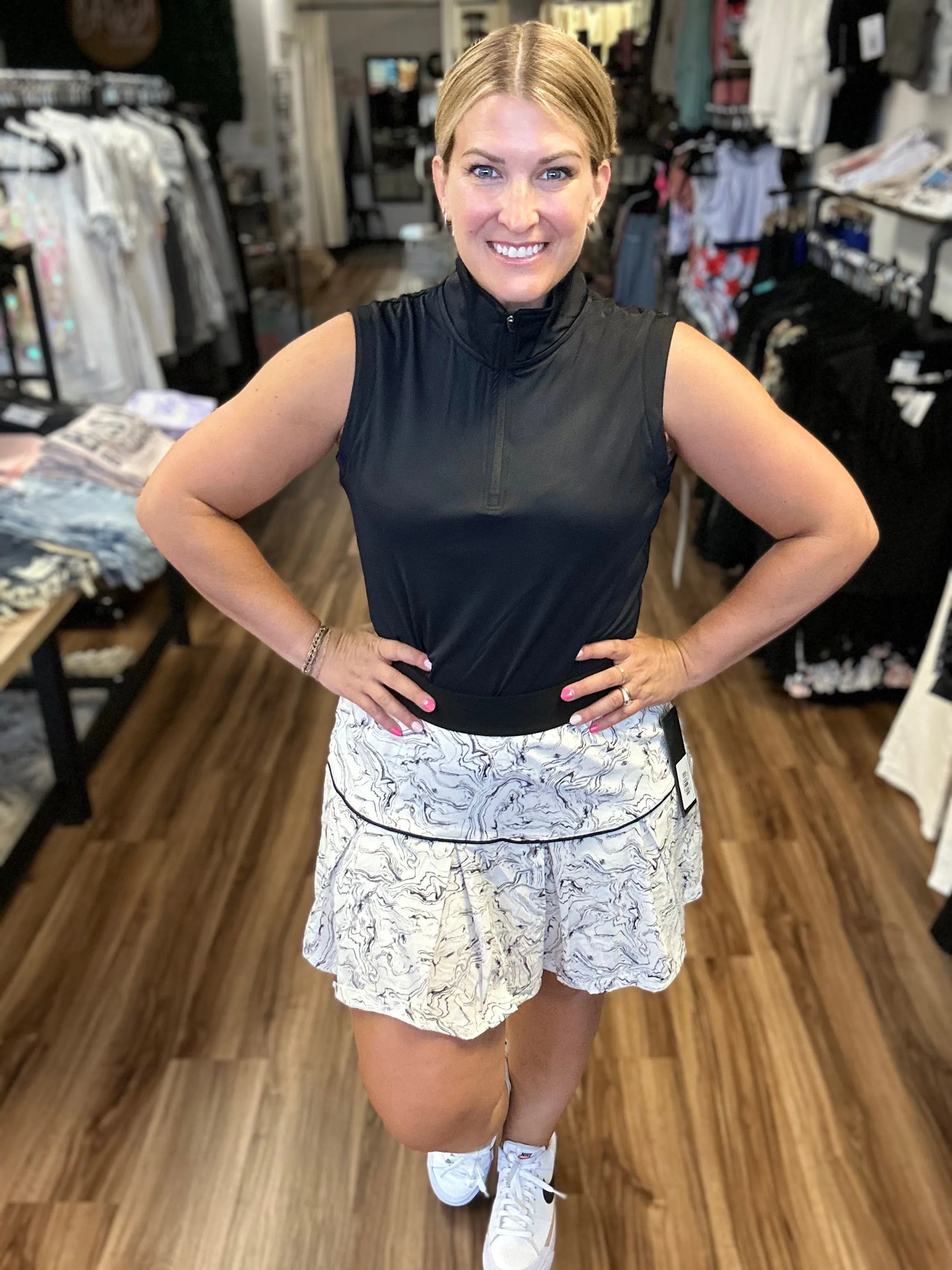 On the Greens Collection: Mock Neck Golf Tank Top