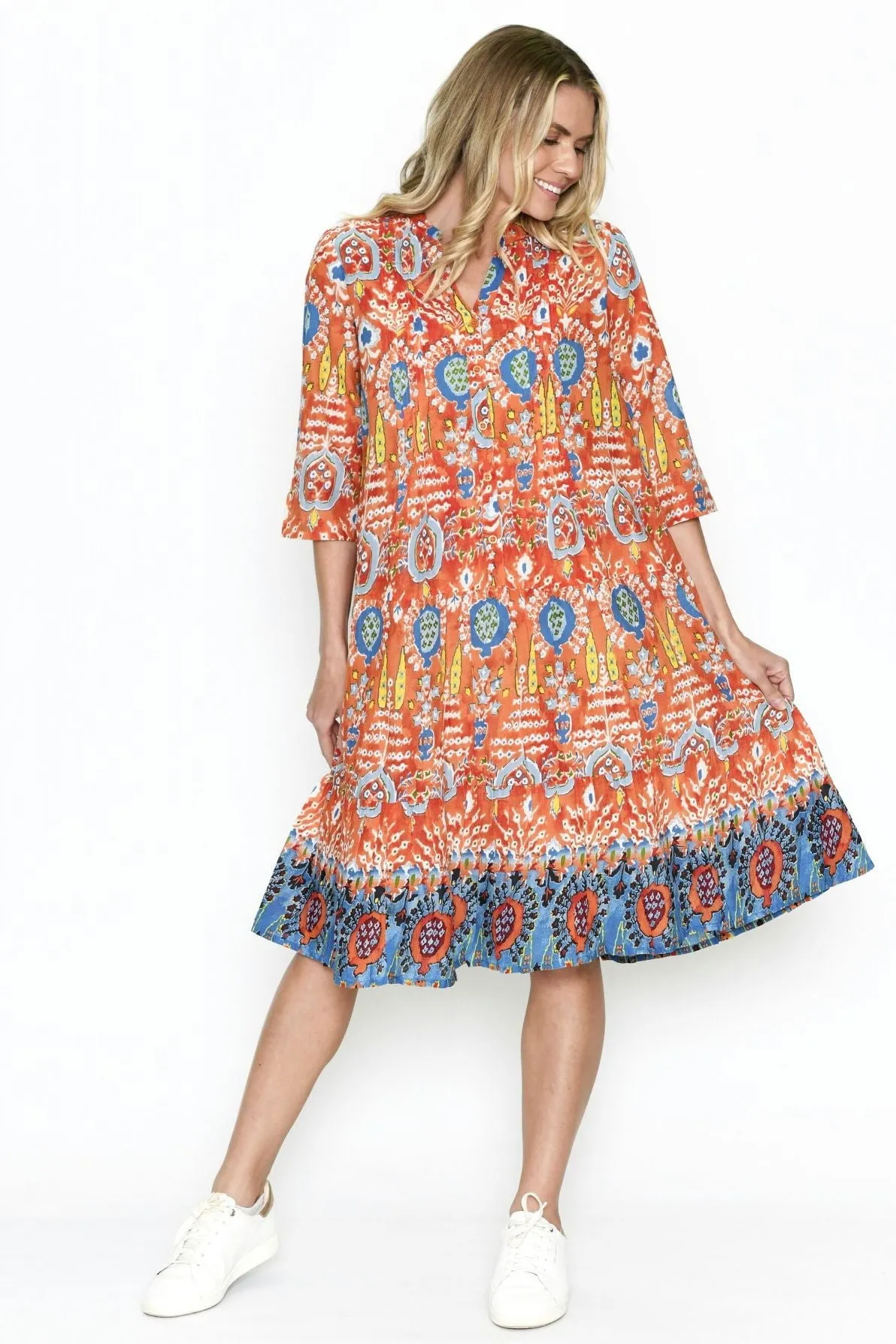 Orange Blue Beth Tunic Dress
