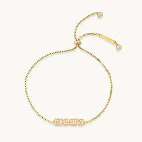 Pink Enamel Mama Bracelet