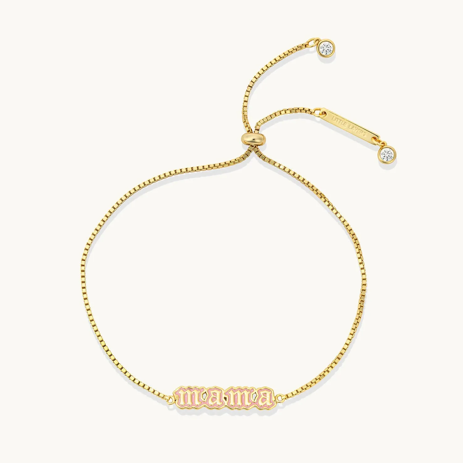 Pink Enamel Mama Bracelet
