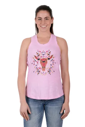 Pure Western- Womans Capri Tank- Pink