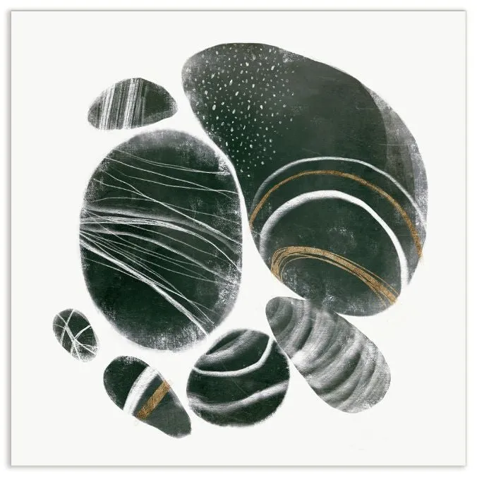 "Mineralize I" Frameless Free Floating Tempered Art Glass Abstract Wall Art