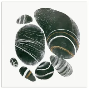 "Mineralize I" Frameless Free Floating Tempered Art Glass Abstract Wall Art