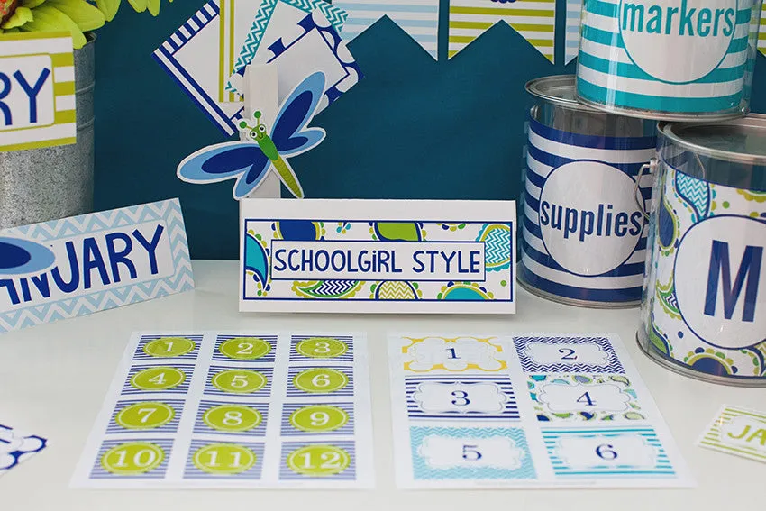 "Paisley, Turquoise, Blue & Green" Full UPRINT Bundle | Printable Classroom Decor | Teacher Classroom Decor | Schoolgirl Style