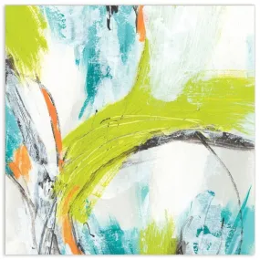 "Piquant 3" Frameless Free Floating Tempered Art Glass Abstract Wall Art