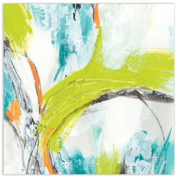 "Piquant 3" Frameless Free Floating Tempered Art Glass Abstract Wall Art