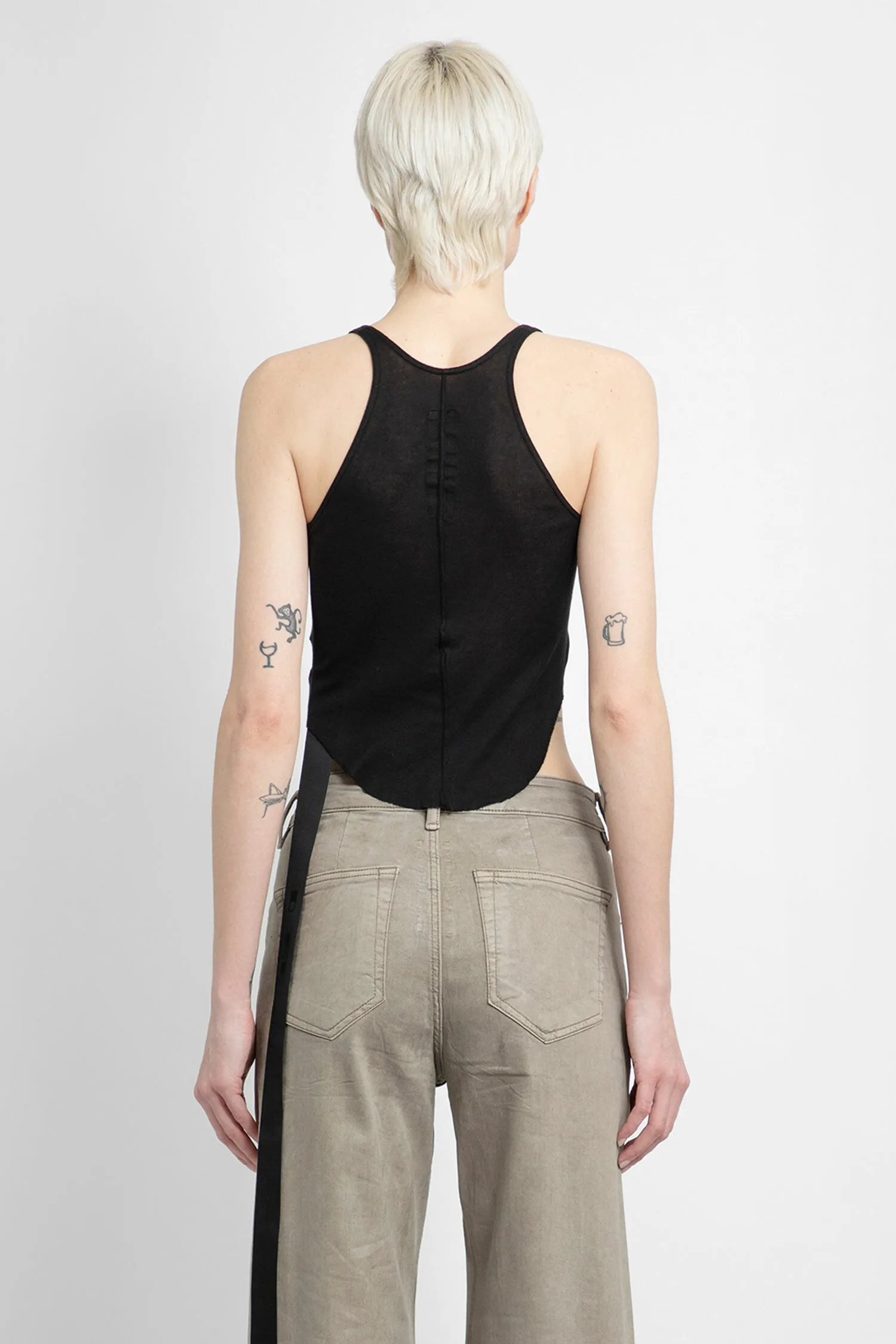 RICK OWENS DRKSHDW WOMAN BLACK T-SHIRTS & TANK TOPS