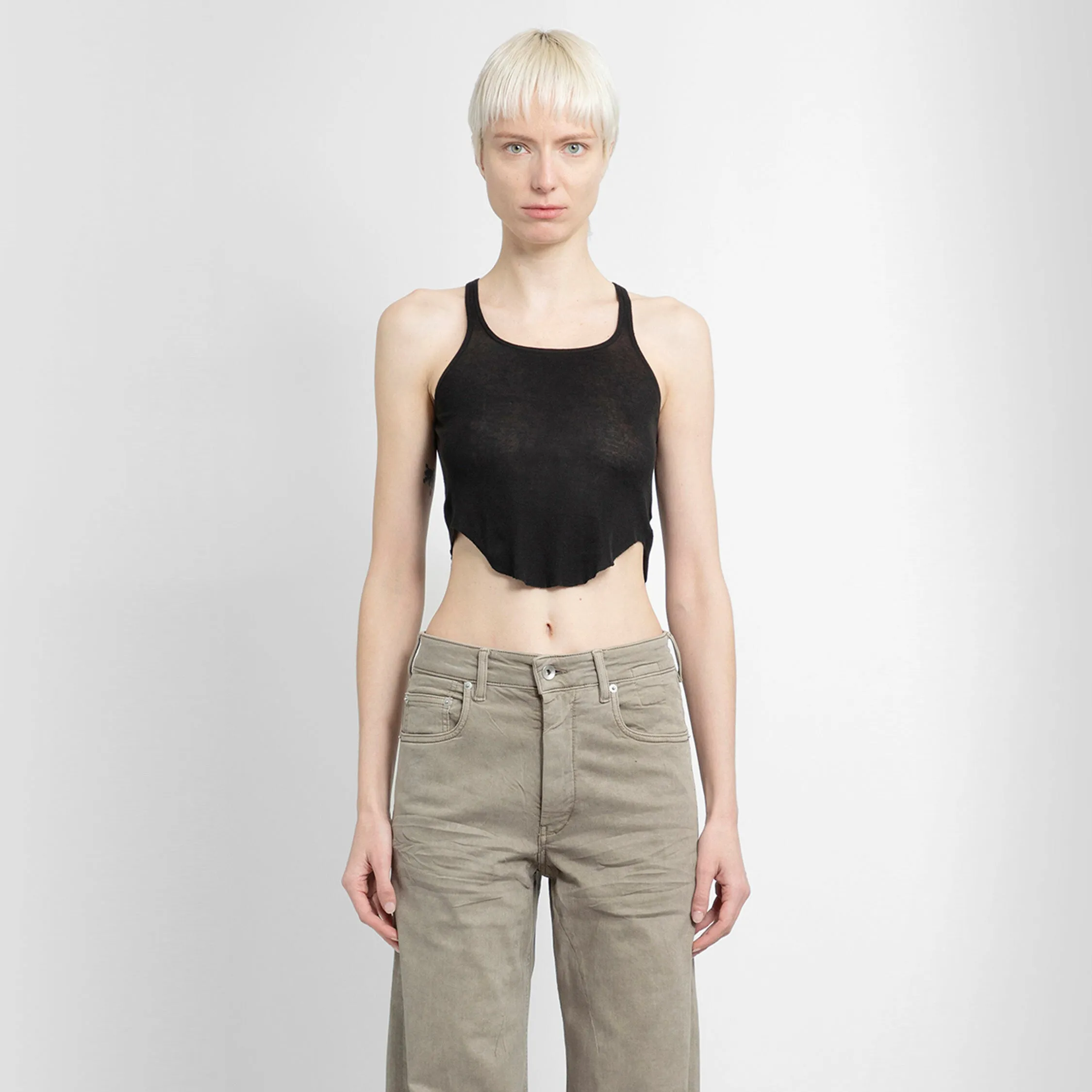 RICK OWENS DRKSHDW WOMAN BLACK T-SHIRTS & TANK TOPS