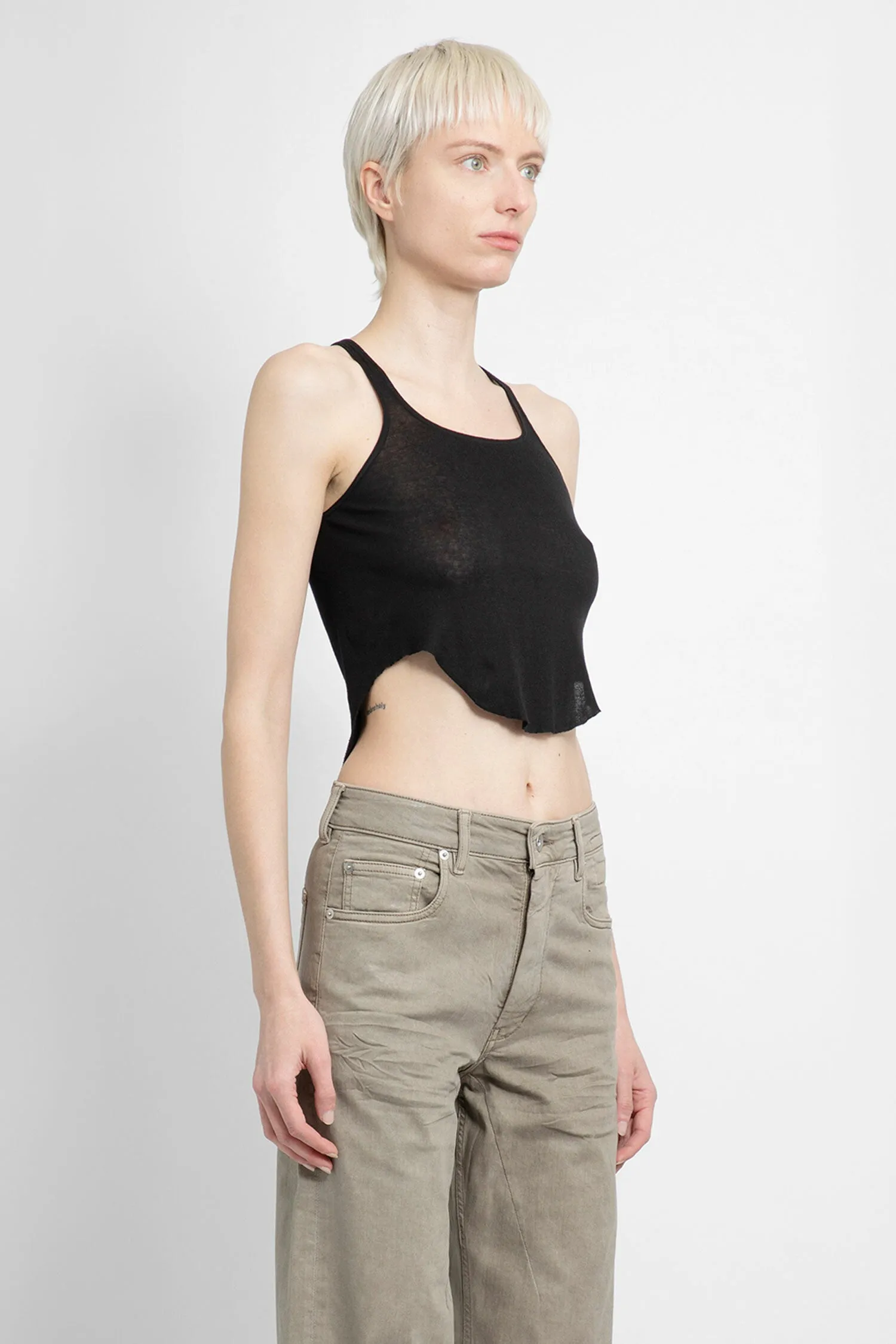 RICK OWENS DRKSHDW WOMAN BLACK T-SHIRTS & TANK TOPS