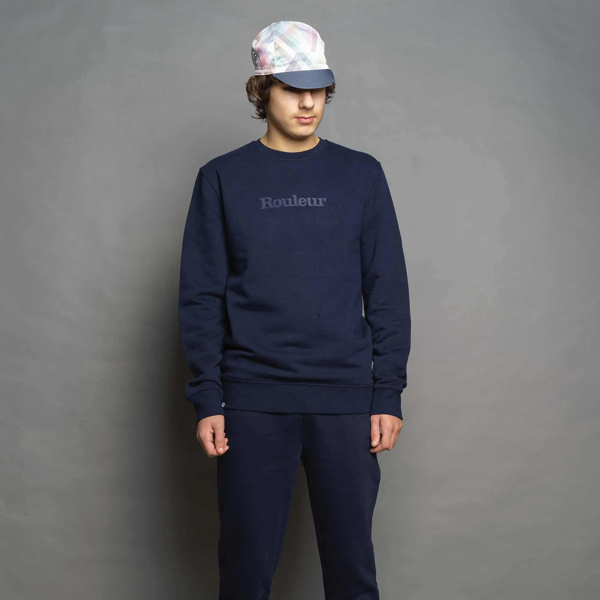 Rouleur Logo - Organic Sweatshirt - Unisex - French Navy
