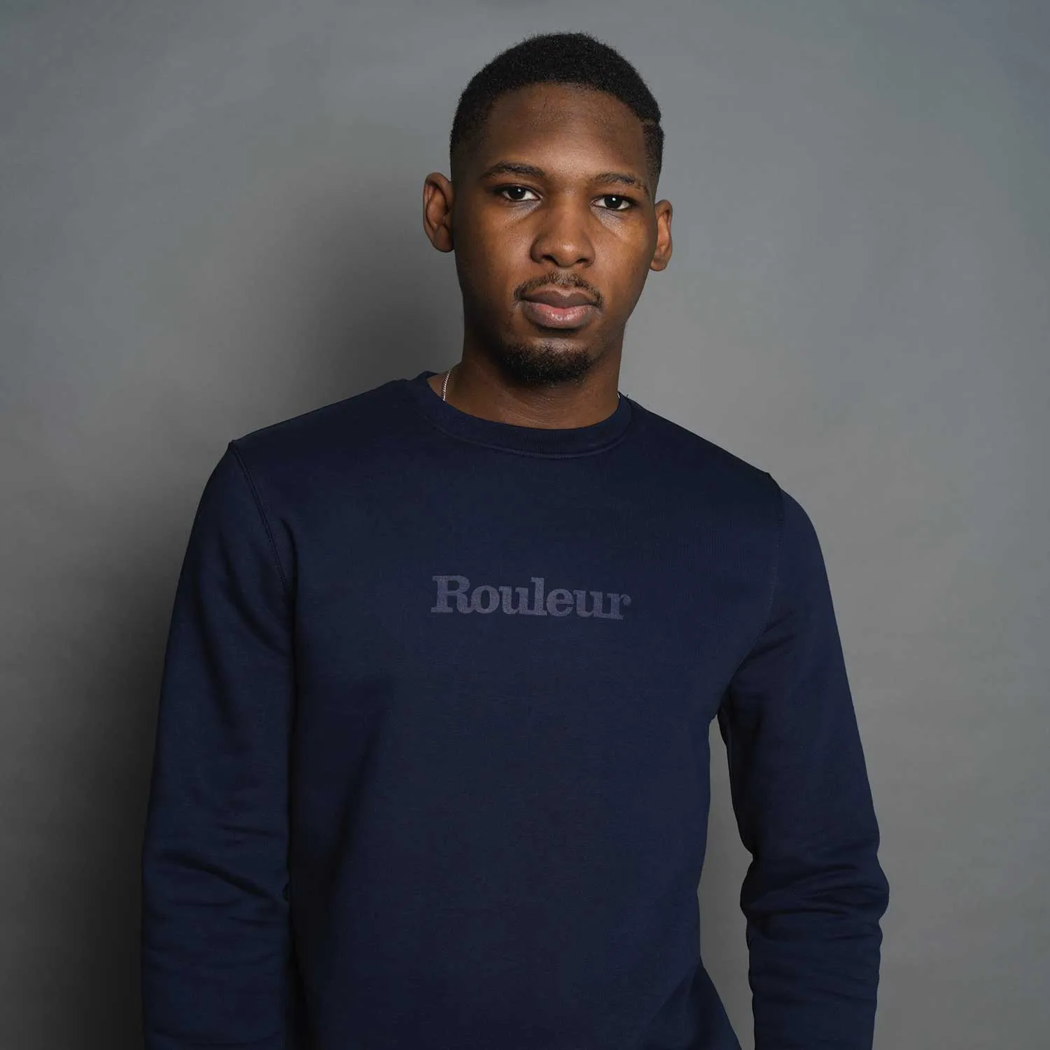 Rouleur Logo - Organic Sweatshirt - Unisex - French Navy