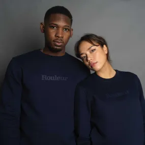 Rouleur Logo - Organic Sweatshirt - Unisex - French Navy