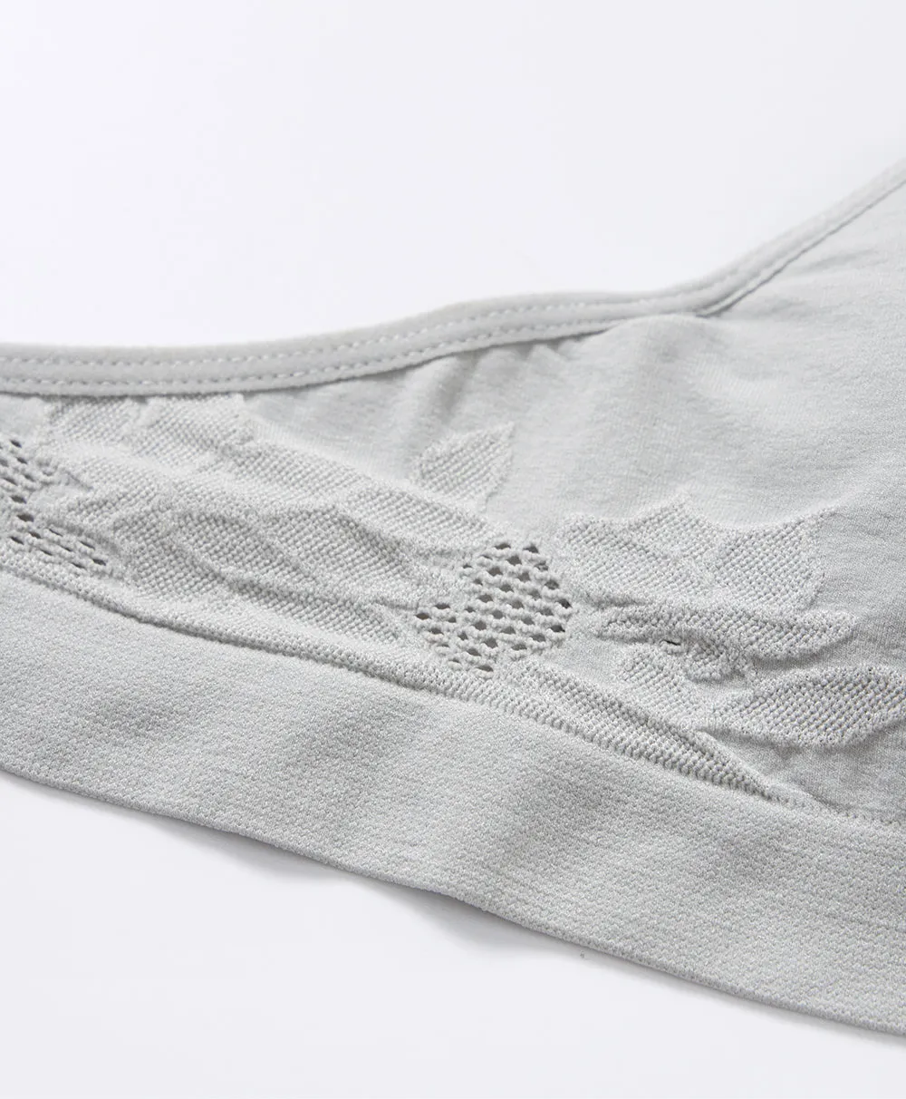 Seamless Jacquard Floral Triangle Bra