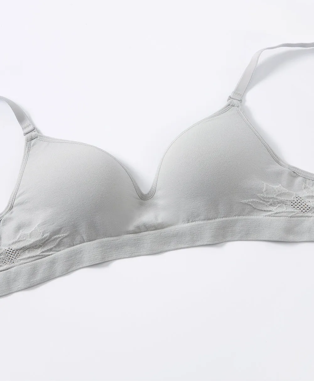 Seamless Jacquard Floral Triangle Bra