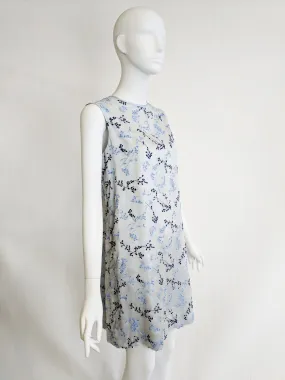 Sleeveless Shift Dress in Embroidered Organza