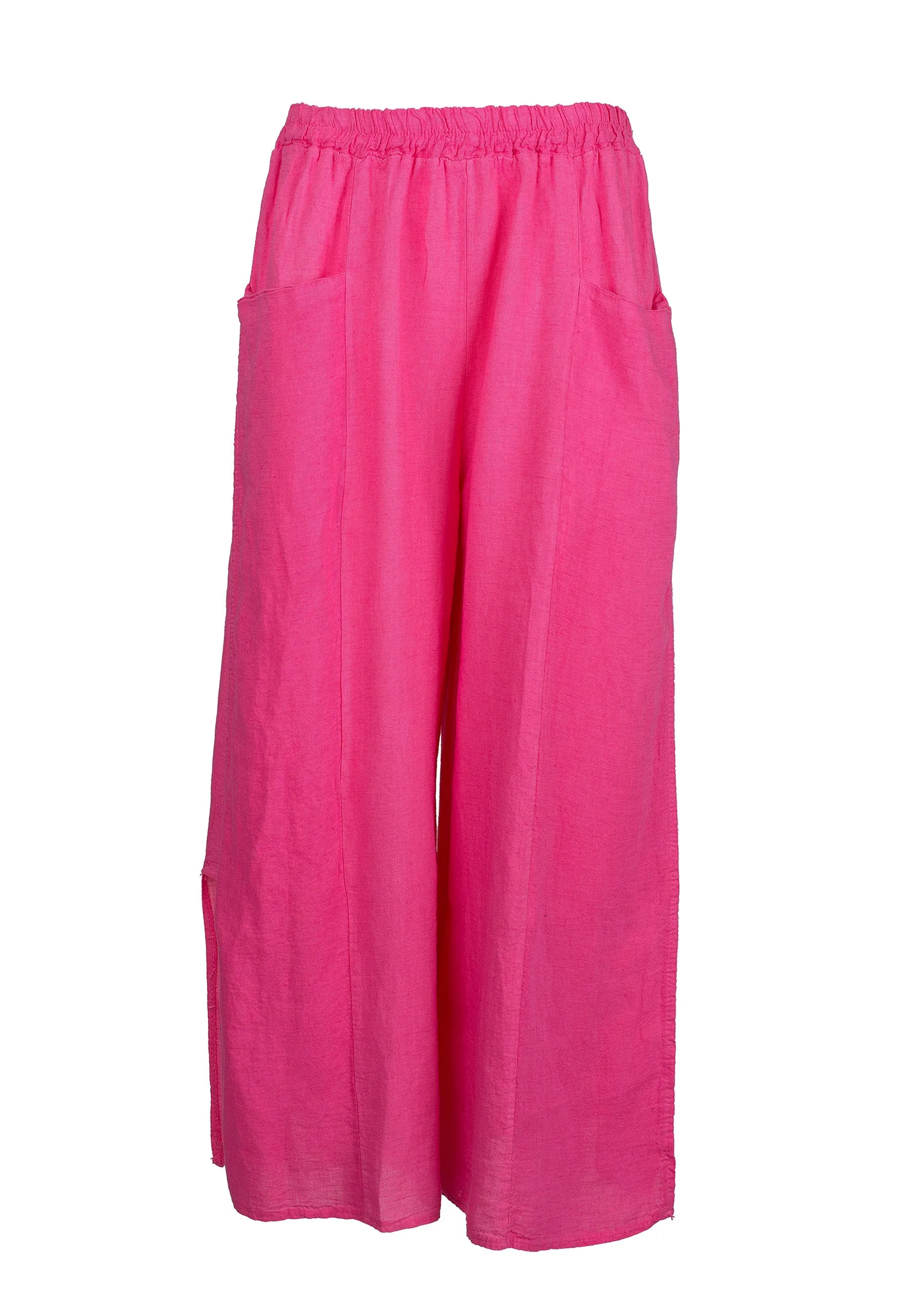Slit trousers in 100% linen