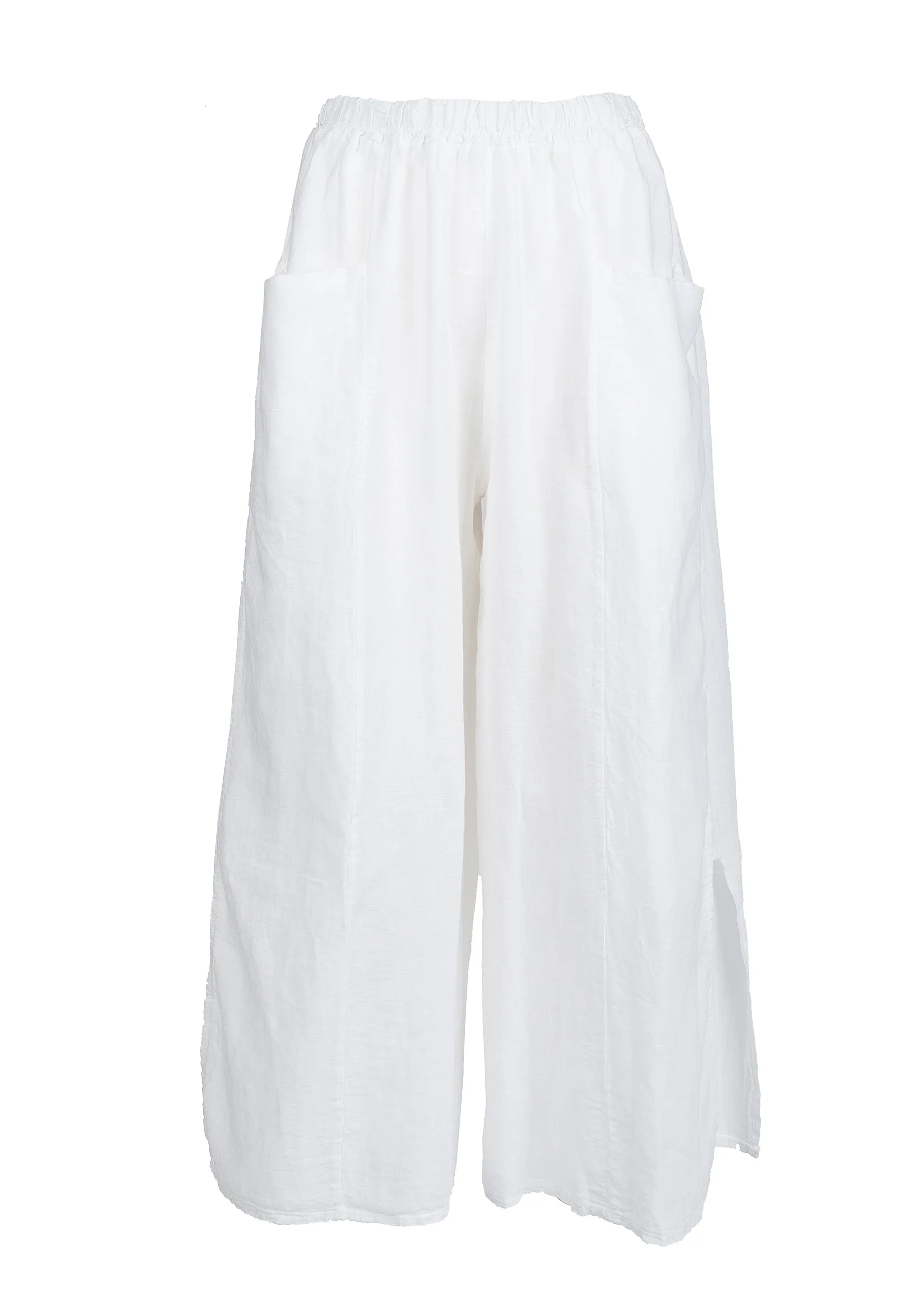 Slit trousers in 100% linen
