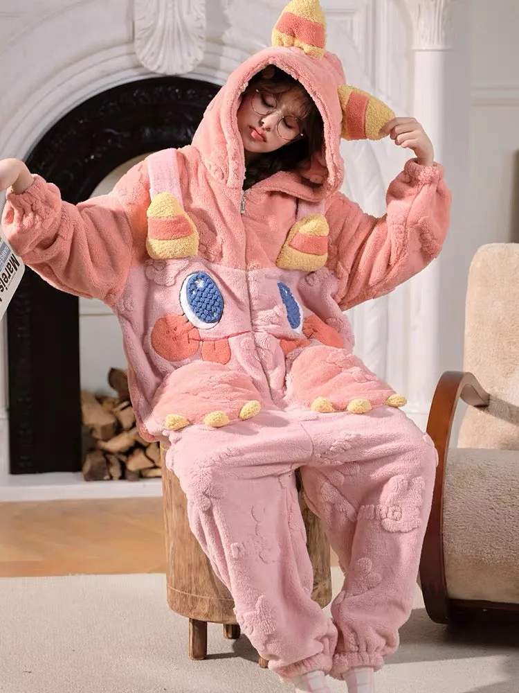 Snuggle Monster Cozy Winter Fleece One-Piece Pajama