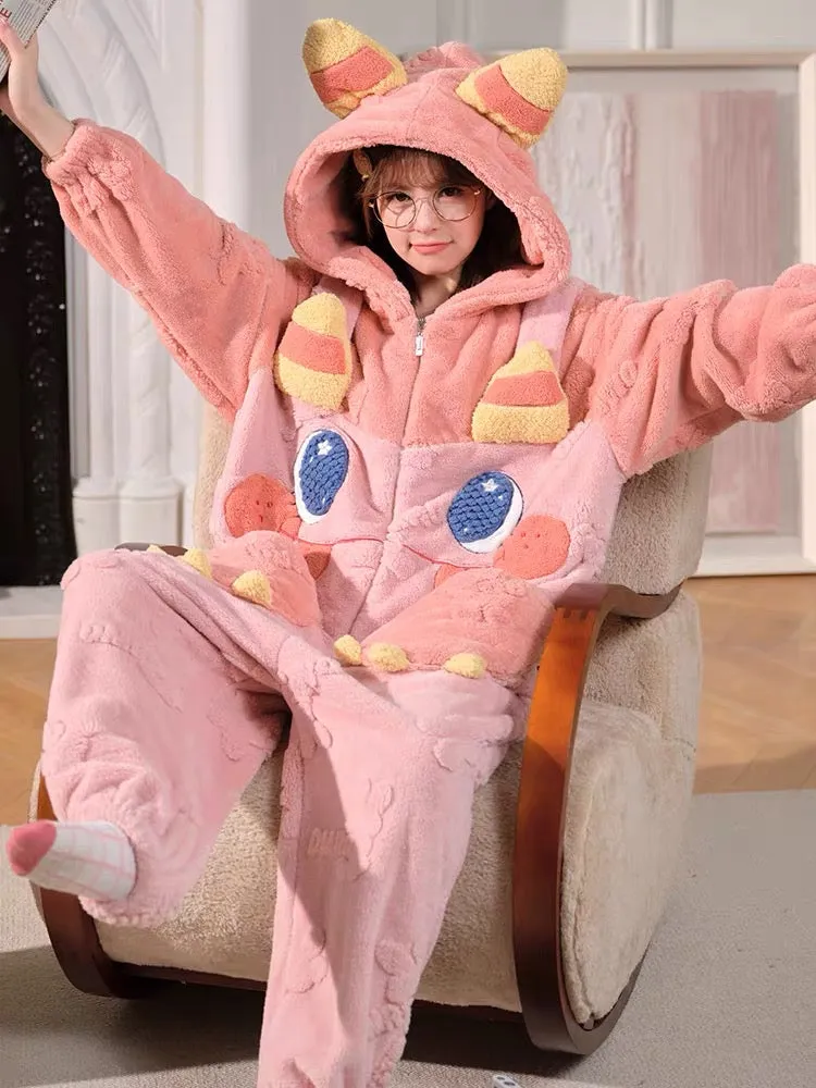 Snuggle Monster Cozy Winter Fleece One-Piece Pajama