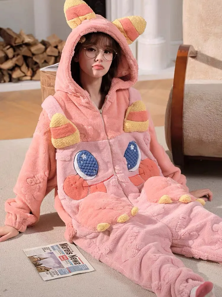 Snuggle Monster Cozy Winter Fleece One-Piece Pajama