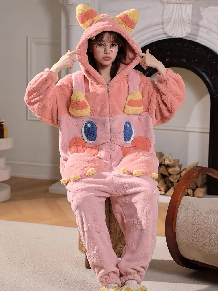 Snuggle Monster Cozy Winter Fleece One-Piece Pajama