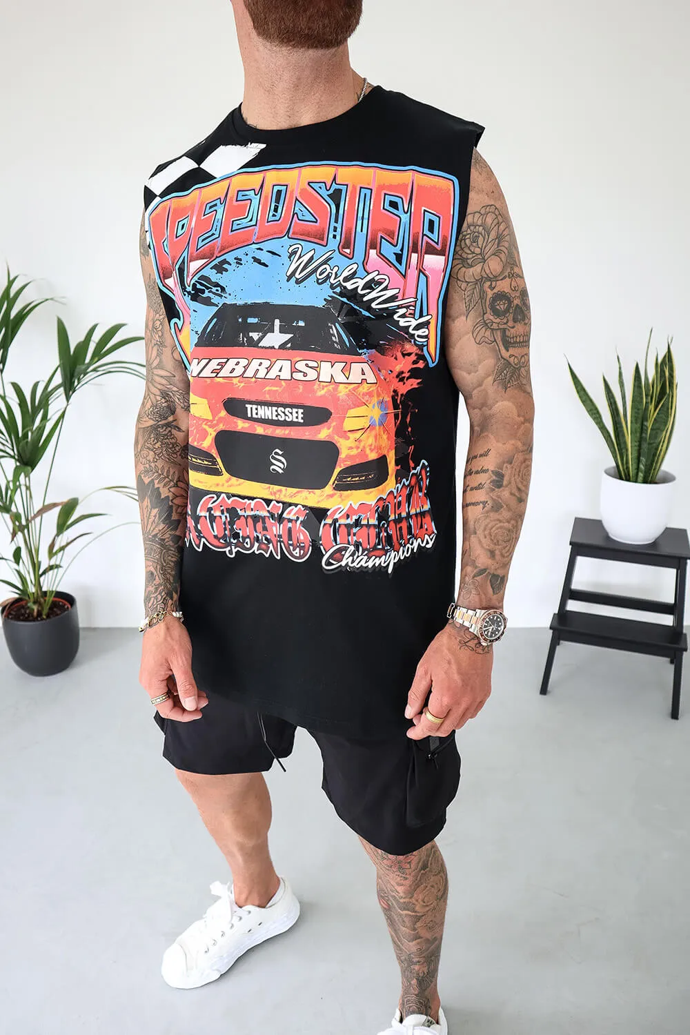 Speedster Sleeveless Tee - Black