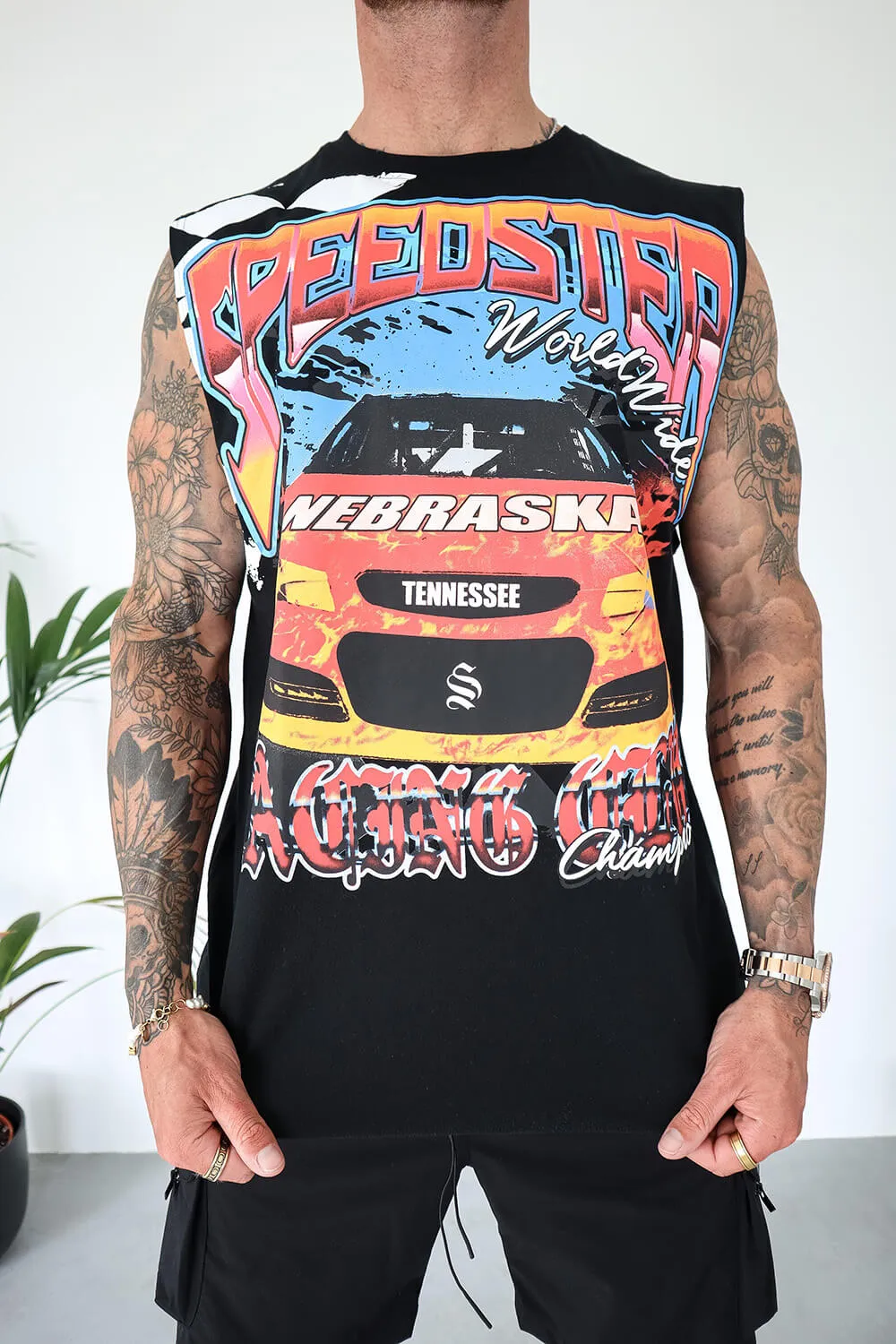 Speedster Sleeveless Tee - Black