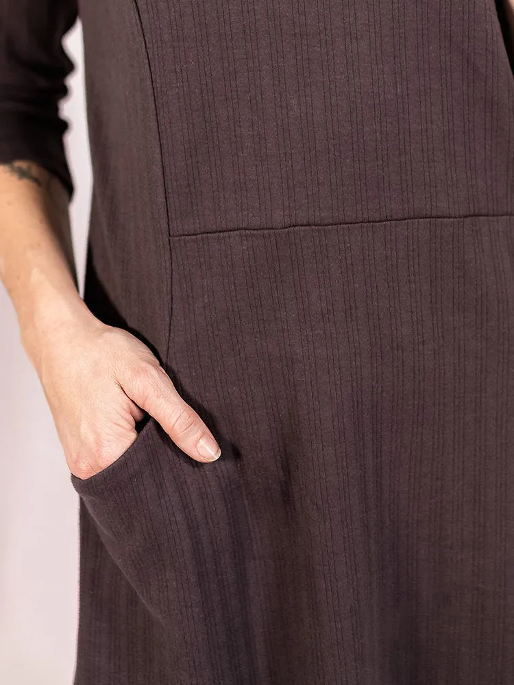 Sweet Seams Dress - Shale Rib Knit