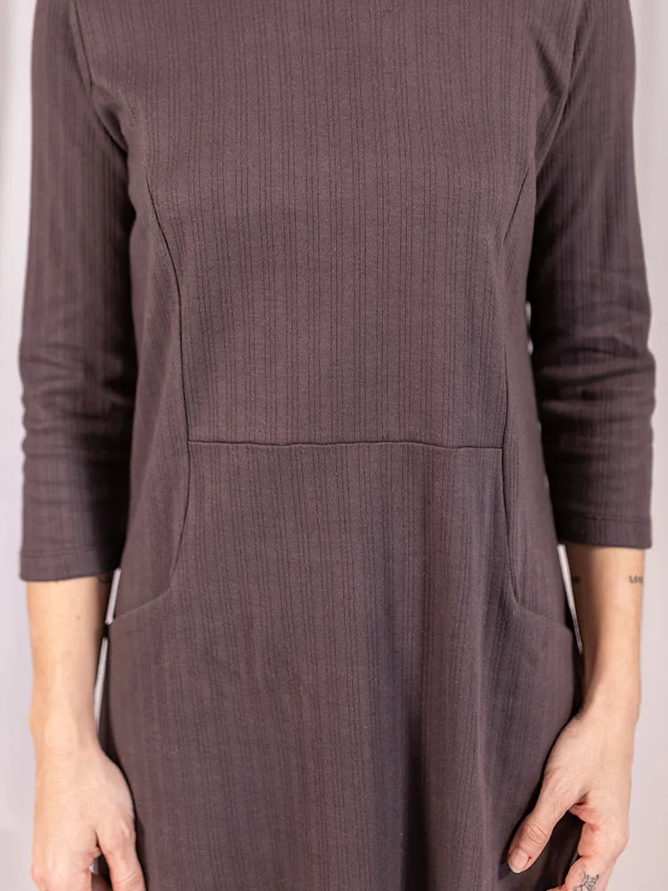 Sweet Seams Dress - Shale Rib Knit