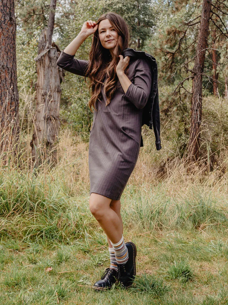 Sweet Seams Dress - Shale Rib Knit