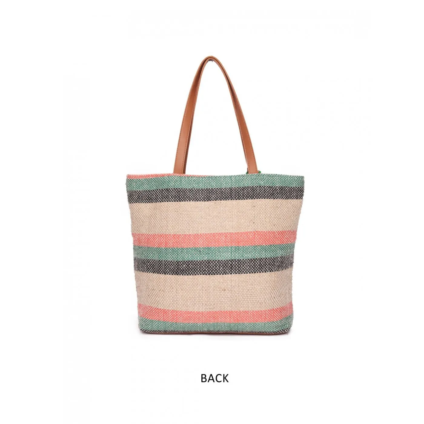 Women Striped Womens Tote Bag Medium Size With Beautiful Tassel