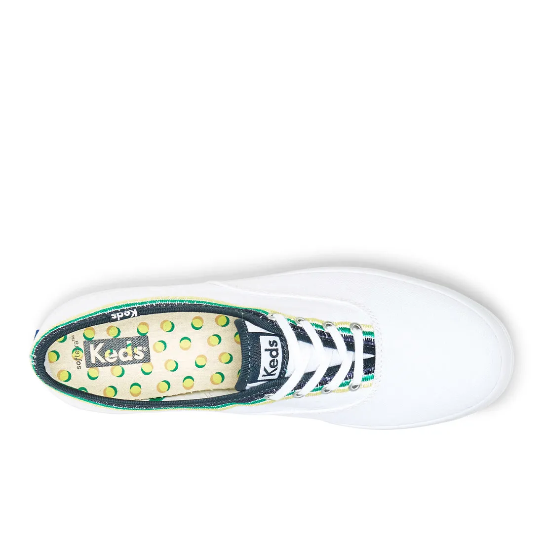 Women's Champion Embroidery Canvas Sneaker White/Green (WF67187)