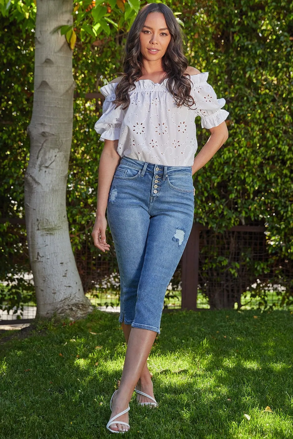 Women's Vintage High Rise Capri Jeans